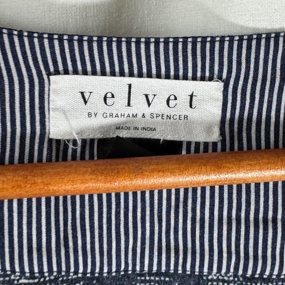 Velvet By Graham & Spencer Navy/White Narvan Ikat Jumpsuit Sz XL - Picture 5 of 8